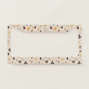 Classic Vintage Fall Leaves Yellowish Brown Tones License Plate Frame