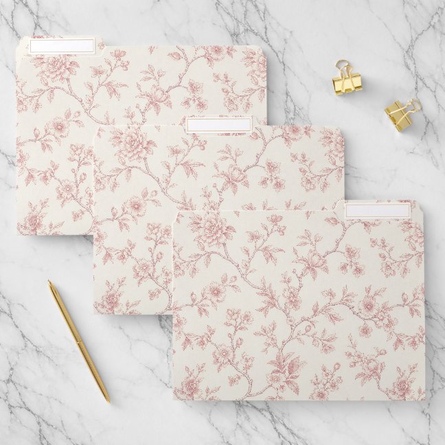Classic Vintage Floral File Folder