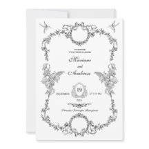 Classic Vintage Frame Wedding Invitation 