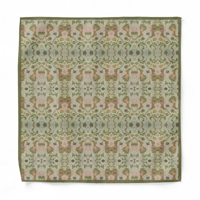 Classic Vintage French Floral Pattern Bandana (Front)