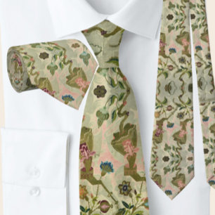 Classic Vintage French Floral Pattern Neck Tie
