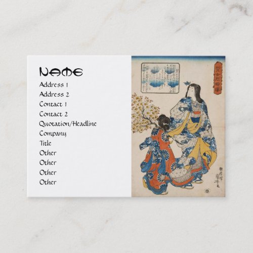 Classic vintage geisha ukiyo-e Utagawa scroll Business Card