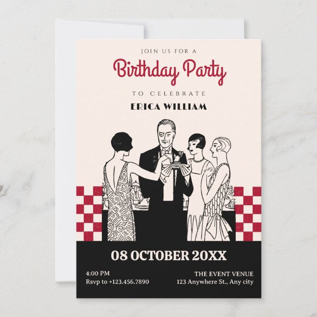 Classic Vintage girls party birthday Invitation (Front)