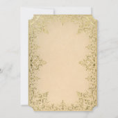Classic Vintage Gold Pink Floral Quinceanera Invitation (Back)