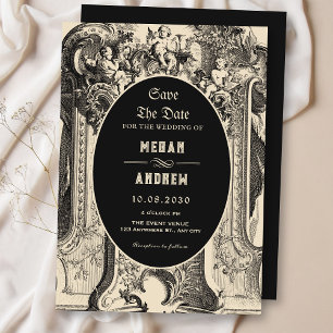 Classic vintage greek roman historic wedding save the date