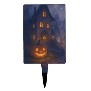 classic, vintage Halloween town design Cake Topper