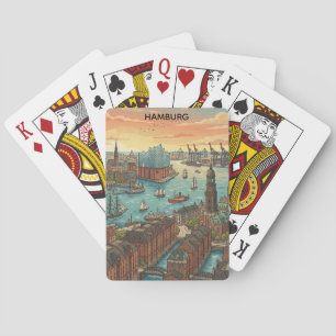 Classic Vintage Hamburg Germany Travel Poker Cards