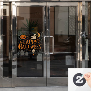 Classic, vintage Happy Halloween Window Cling