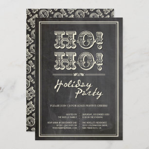Classic Vintage HO! HO! Holiday Party Invite
