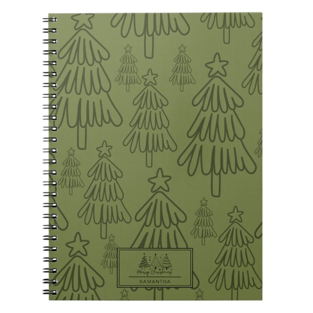 Classic Vintage Holiday Pattern-Christmas Tree (1) Notebook (Front)