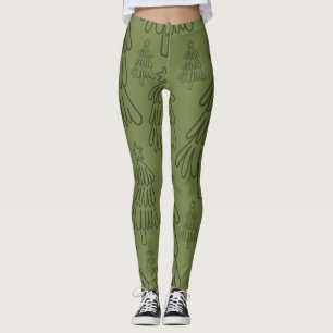 Classic Vintage Holiday Pattern-Christmas Tree Leggings