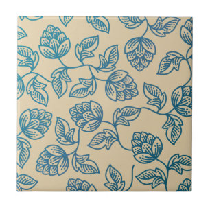Classic Vintage Hop Leaves Pattern Ceramic Tile