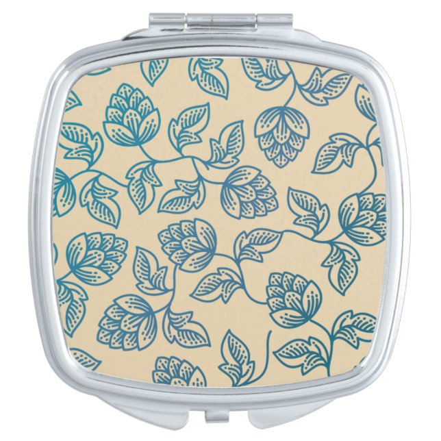 Classic Vintage Hop Leaves Pattern Compact Mirror (Front)