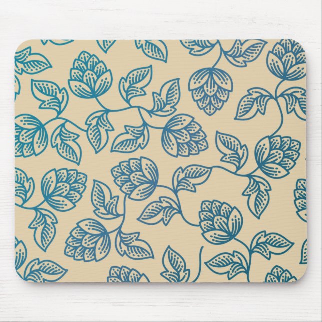 Classic Vintage Hop Leaves Pattern Mouse Pad (Front)