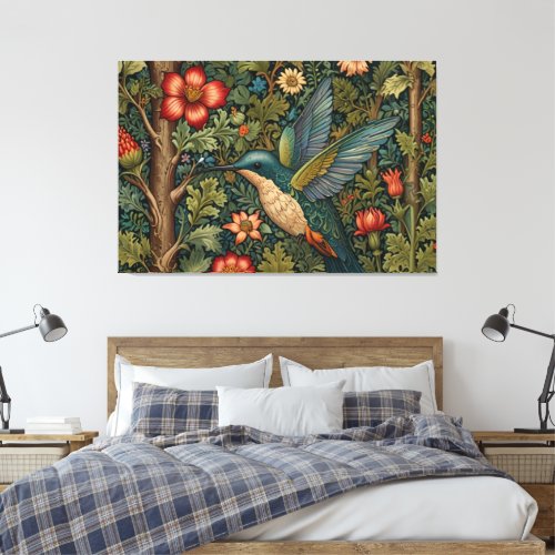 Classic vintage hummingbird art bohemian chic canvas print