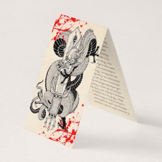 Classic vintage  japanese Blood  Dragon Tattoo Business Card
