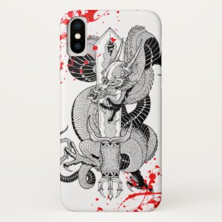 Classic vintage  japanese Blood  Dragon Tattoo Case-Mate iPhone Case