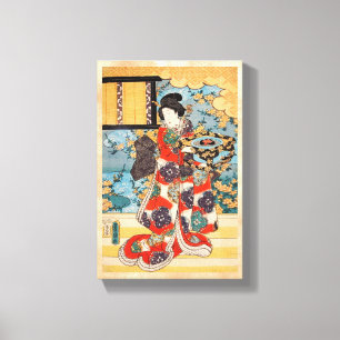 Classic vintage japanese geisha  ukiyo-e Utagawa Canvas Print