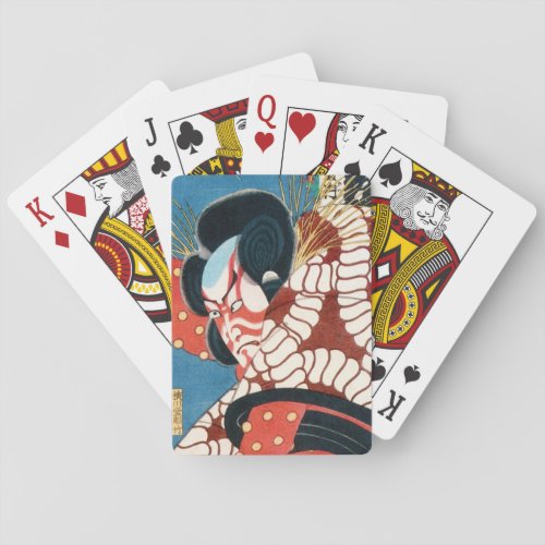 Classic vintage japanese kabuki samurai Utagawa Playing Cards
