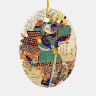 Classic Vintage Japanese Samurai Warrior General Ceramic Ornament