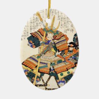 Classic Vintage Japanese Samurai Warrior General Ceramic Ornament