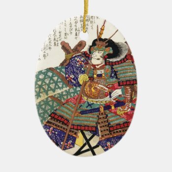 Classic Vintage Japanese Samurai Warrior General Ceramic Ornament by TheGreatestTattooArt at Zazzle
