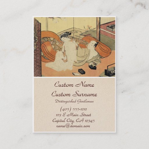 Customizable Classic vintage japanese ukiyo-e oiran art business card template