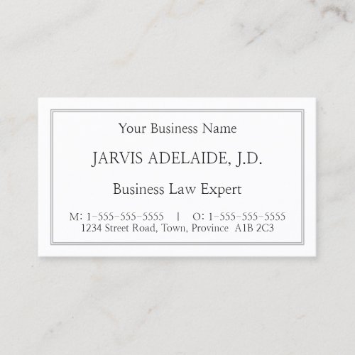 Classic Vintage Legal Professional Business Card