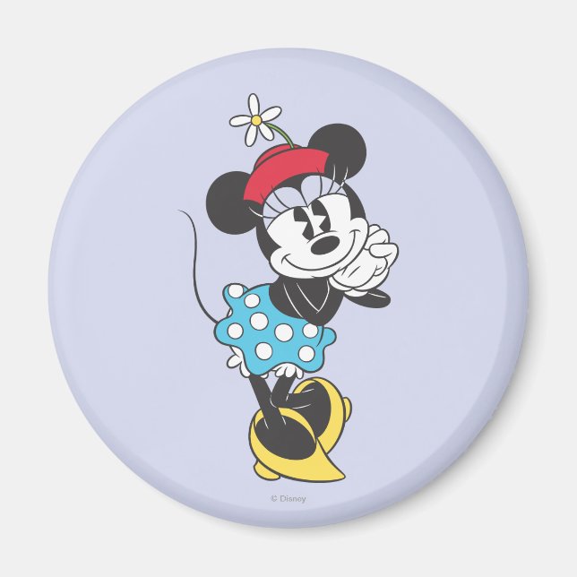 Classic Vintage Minnie Mouse Retro Flower Hat Magnet (Front)