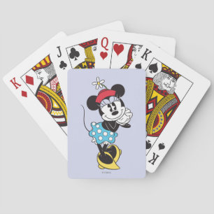 Classic Vintage Minnie Mouse Retro Flower Hat Poker Cards