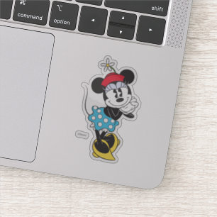 Classic Vintage Minnie Mouse Retro Flower Hat Sticker