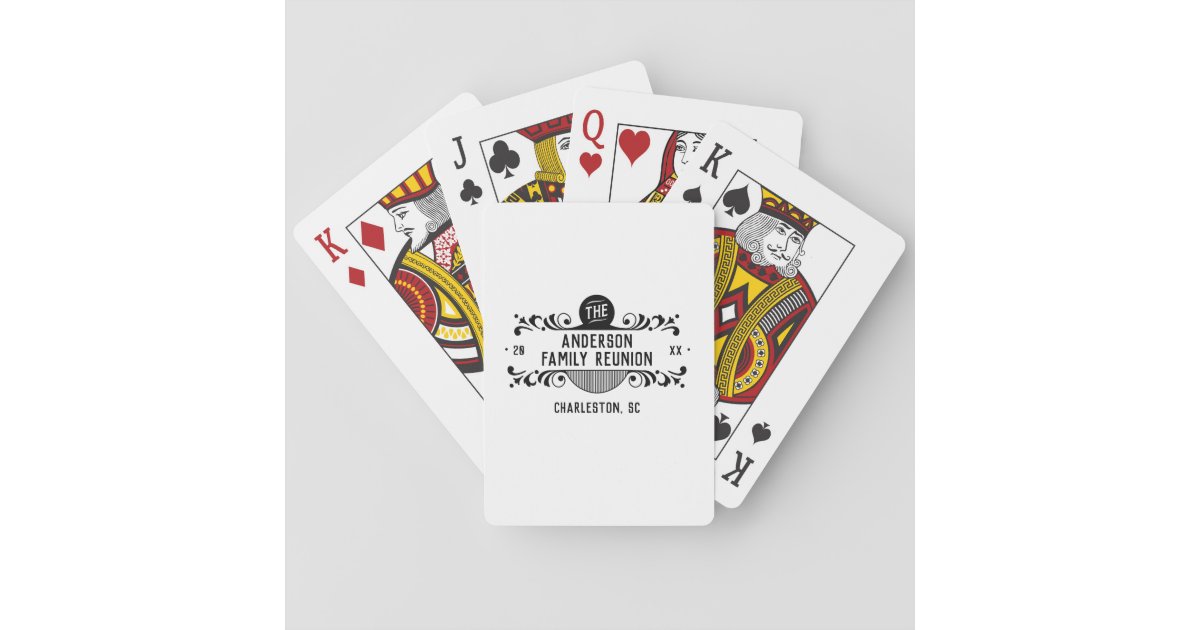 Classic Vintage Modern Family Reunion Party Favor Playing Cards | Zazzle