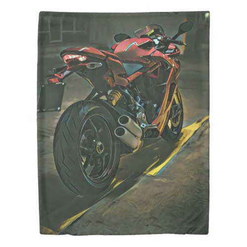 classic vintage motorcycle gift duvet cover