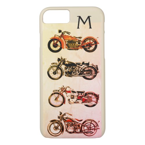 CLASSIC VINTAGE MOTORCYCLES MONOGRAM iPhone 87 CASE