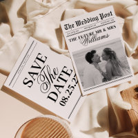 Classic Vintage Newspaper Wedding Photo