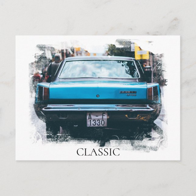 *~* Classic Vintage Old Antique Car Painting Postcard (Front)