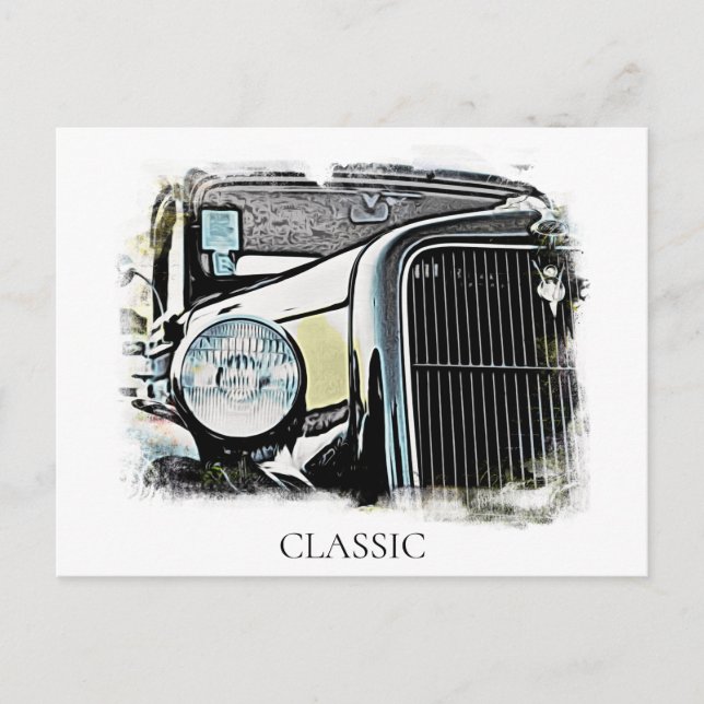 *~* Classic Vintage Old Antique Car Painting Postcard (Front)