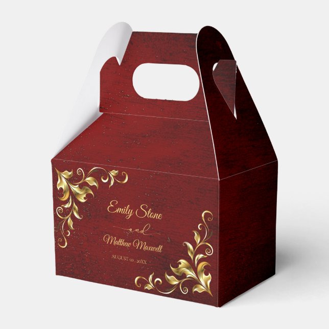 Classic Vintage Old Paper Wedding Favor Boxes (Front Side)