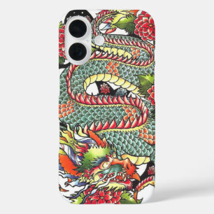 Classic vintage oriental japanese Dragon Tattoo iPhone 16 Case