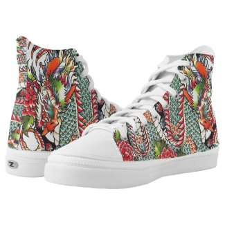 Classic vintage oriental japanese Dragon Tattoo High-Top Sneakers