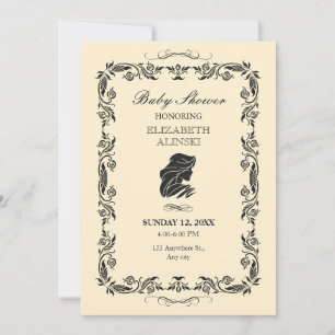 Classic vintage ornate Baby shower Invitation