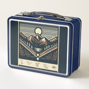 Classic/vintage outdoors/wilderness metal lunch box