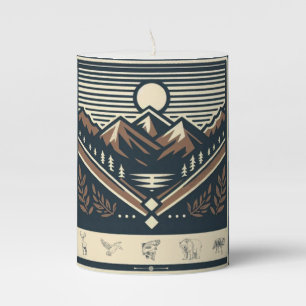 Classic/vintage outdoors/wilderness pillar candle