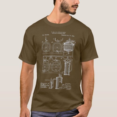Classic Vintage Patent Print 1893 Craft Beer T_Shirt