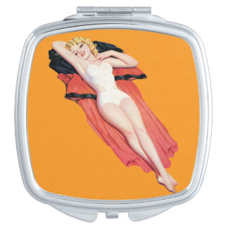 Classic Vintage Pin up girl art Compact Mirror
