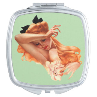 Classic Vintage Pin up girl art Compact Mirror