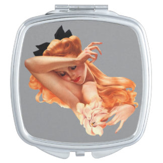 Classic Vintage Pin up girl art Compact Mirror