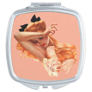 Classic Vintage Pin up girl art Compact Mirror