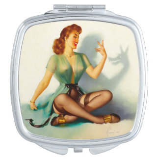 Classic Vintage Pin up girl art Compact Mirror