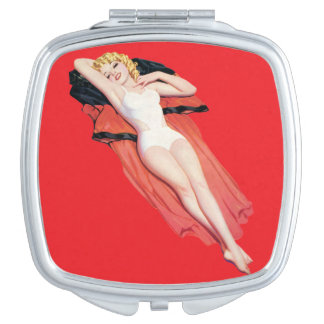 Classic Vintage Pin up girl art Compact Mirror